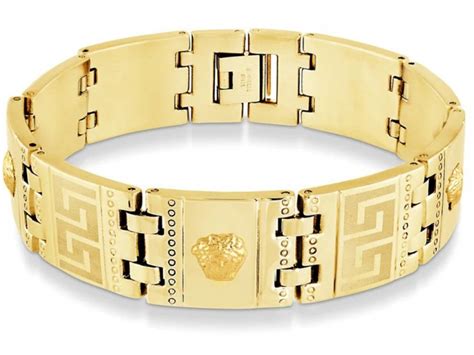 bracelet versace 2 couleur homme|Versace bracelet 18k gold.